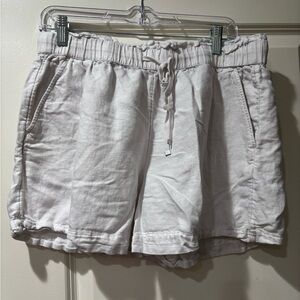 LOFT White High Waist Shorts with Elastic Waistband
